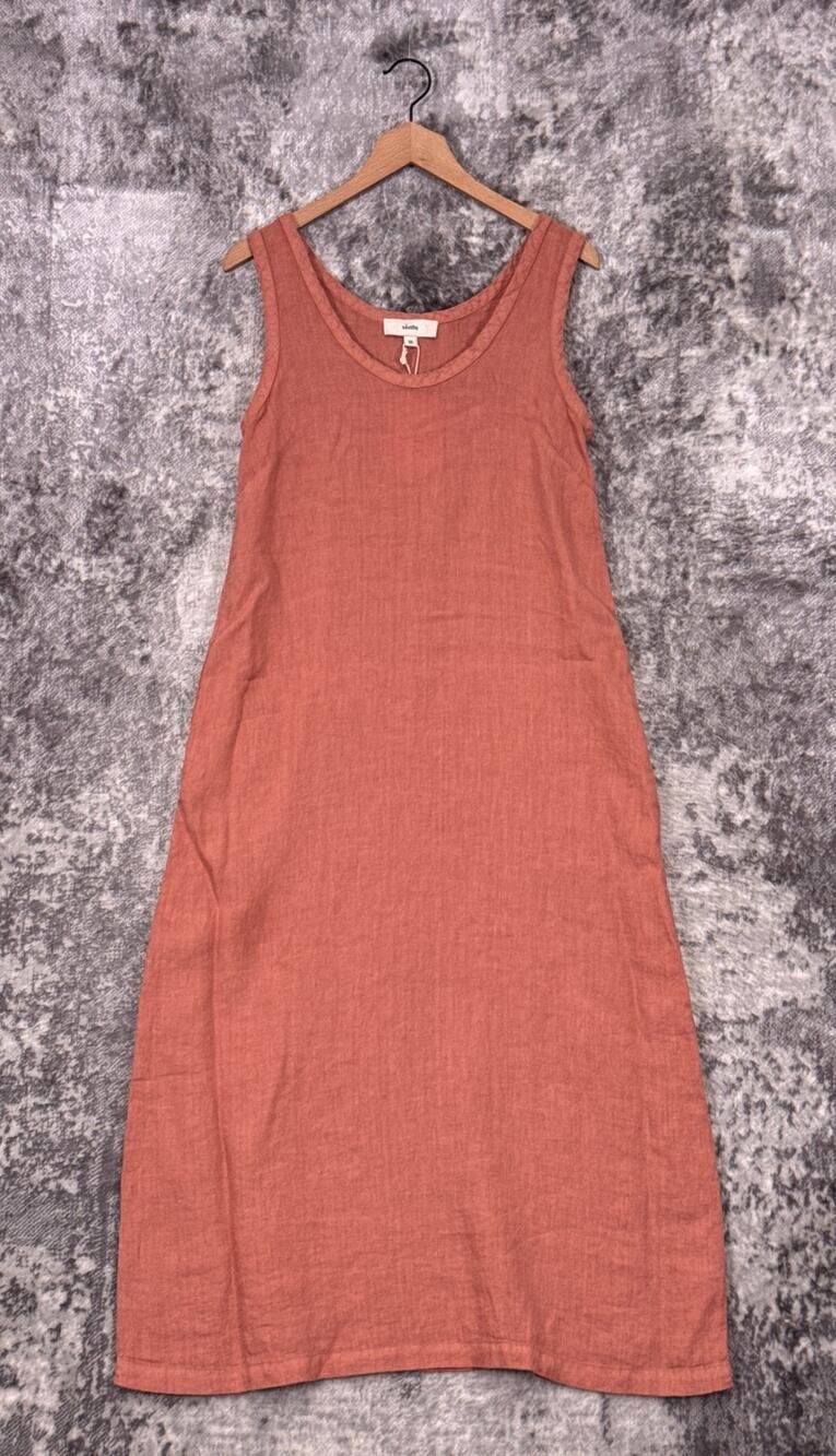 New Sauths Dress XS Womens Pink Linen Sleeveless Maxi